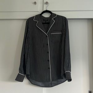 100% silk striped rag & bone blouse